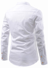 Mens Casual Slim Fit Full Sleeve Double Pocket Cotton Kurta